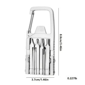 Compact Folding Multi-Tool with Phone Stand: 13-in-1 Stainless Steel Design for Hiking, Camping & Everyday Carry