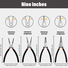 9-inch Snap Pliers 4-piece Set, Model SKQ-009 (Option: SKQ009)