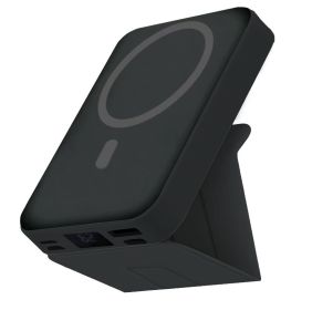 Power Bank Magnetic Portable Wireless FastCharger 10000mAh Type - C Cable LEDDisplay 22.5W PD Fast Charging LightingMag-Safe Battery Pack For IPh (Color: Black)